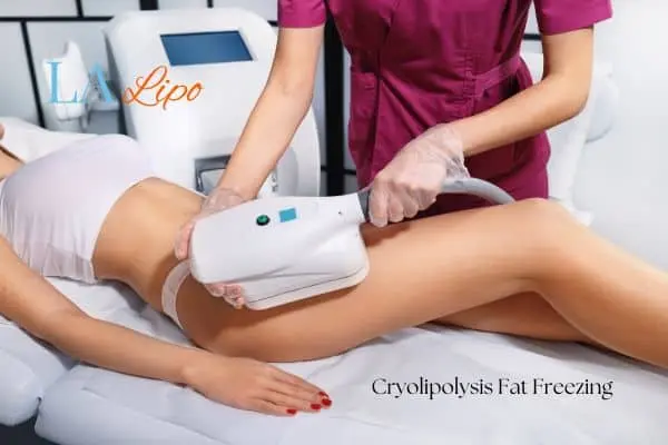 Woman receiving coolsculpting Brighton and Hove treatment on her thighs