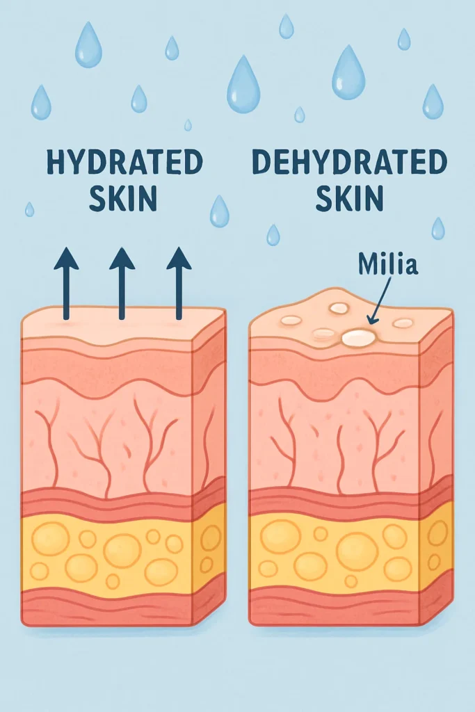 The importance of hydration and milia production Brighton and Hove