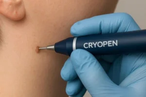 Person receiving skin tag removal Brighton and Hove