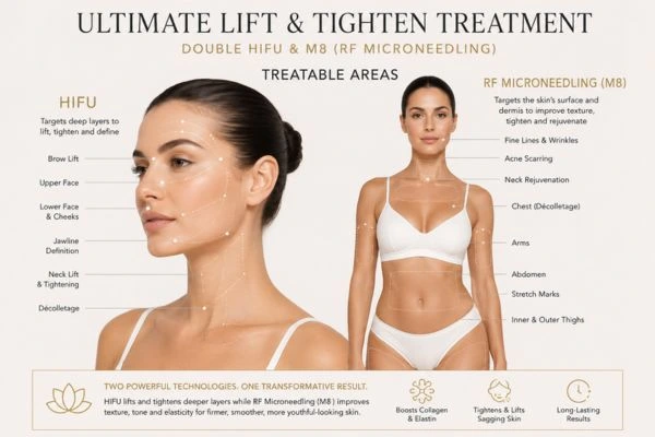 Areas of the body that can be treated - ultimate skin tighten treatment Brighton and Hove
